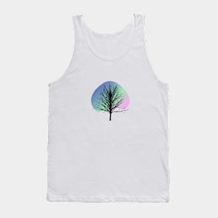 pink blue gradient black tree art Tank Top